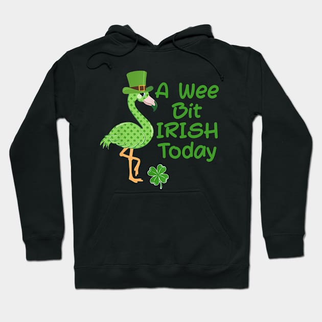 A Wee Bit Irish Today Flamingo Shamrock Patrick Day Hoodie by cedricchungerxc